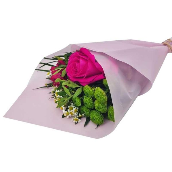 Plain Rosy Mauve Flower Wrap (20 Sheets Pack)